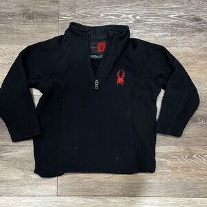 Spyder Kids Black and Red Quarter-Zip Sweatshirt